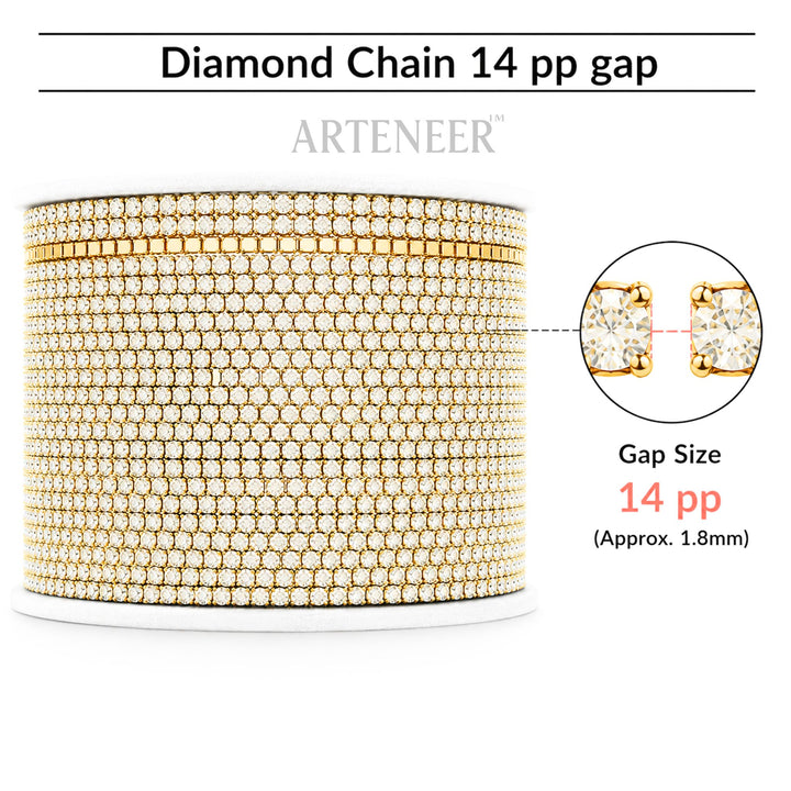Spool of diamond chain with gap size 14 pp by Arteneer on a white background