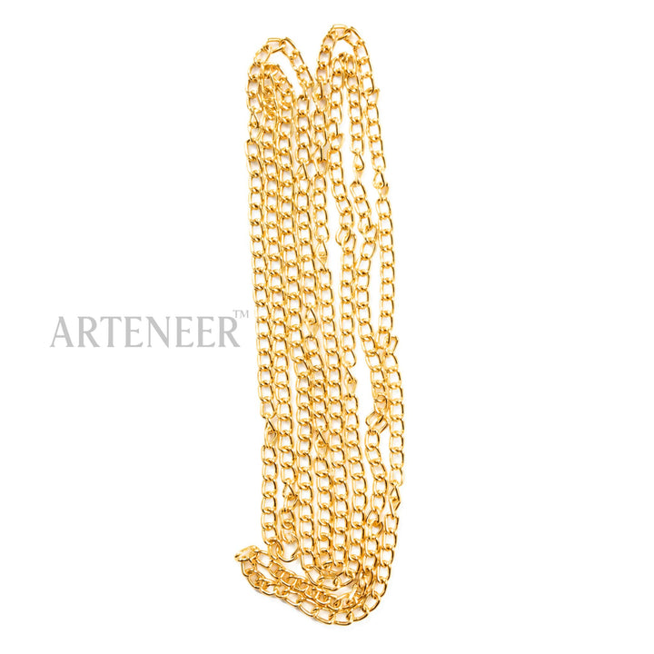 Golden chain for DIY jewelry making, 1 meter length, anti-tarnish gold plated craft chain by Arteneer