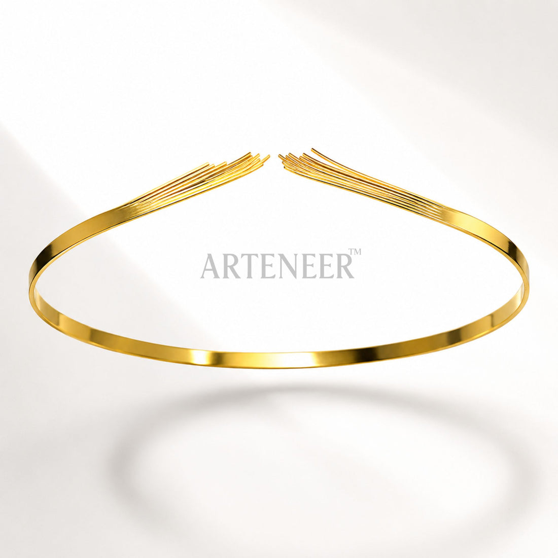 Golden hair rings for DIY hair accessories, pack of 10 decorative metal hair bands by Arteneer