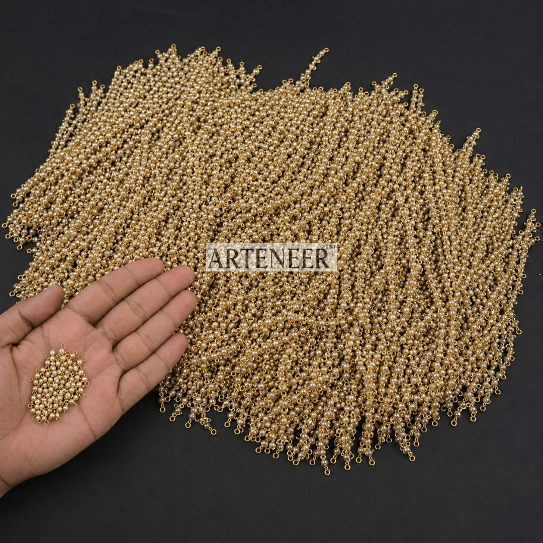Latkan beads string 25 inch length with 1300 pearl drops for kundan jewelry, mang tikka, and traditional Indian craft in India