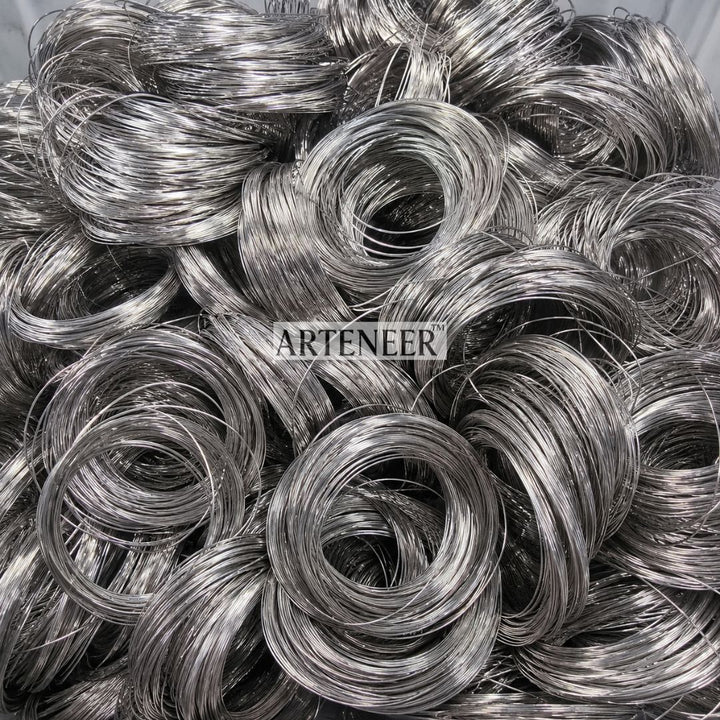 Bulk silver memory wire coils for handmade jewelry, jhumka frames, and wire wrapping projects in India