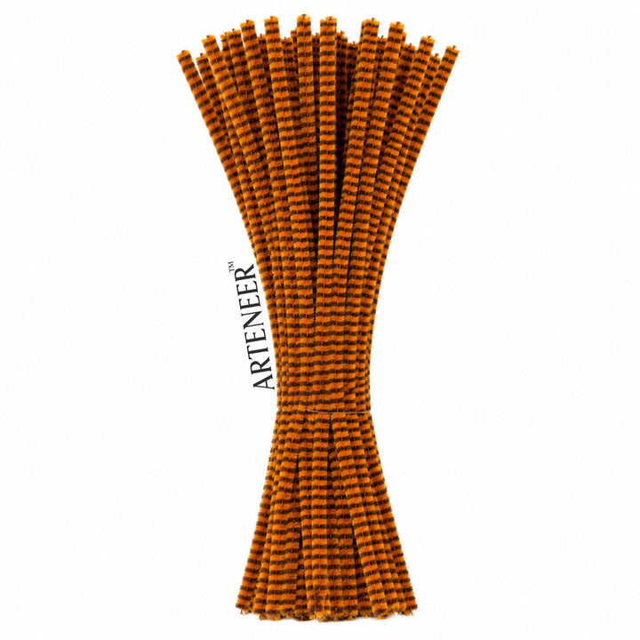 Chenille Stripe Pipe Cleaners - 6mm (12 Inch) | Pack of 100