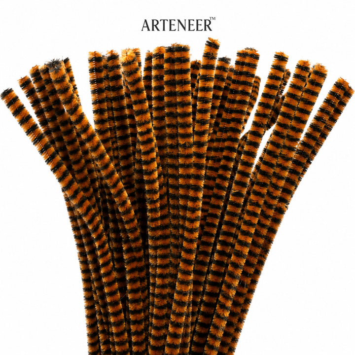 Chenille Stripe Pipe Cleaners - 6mm (12 Inch) | Pack of 100