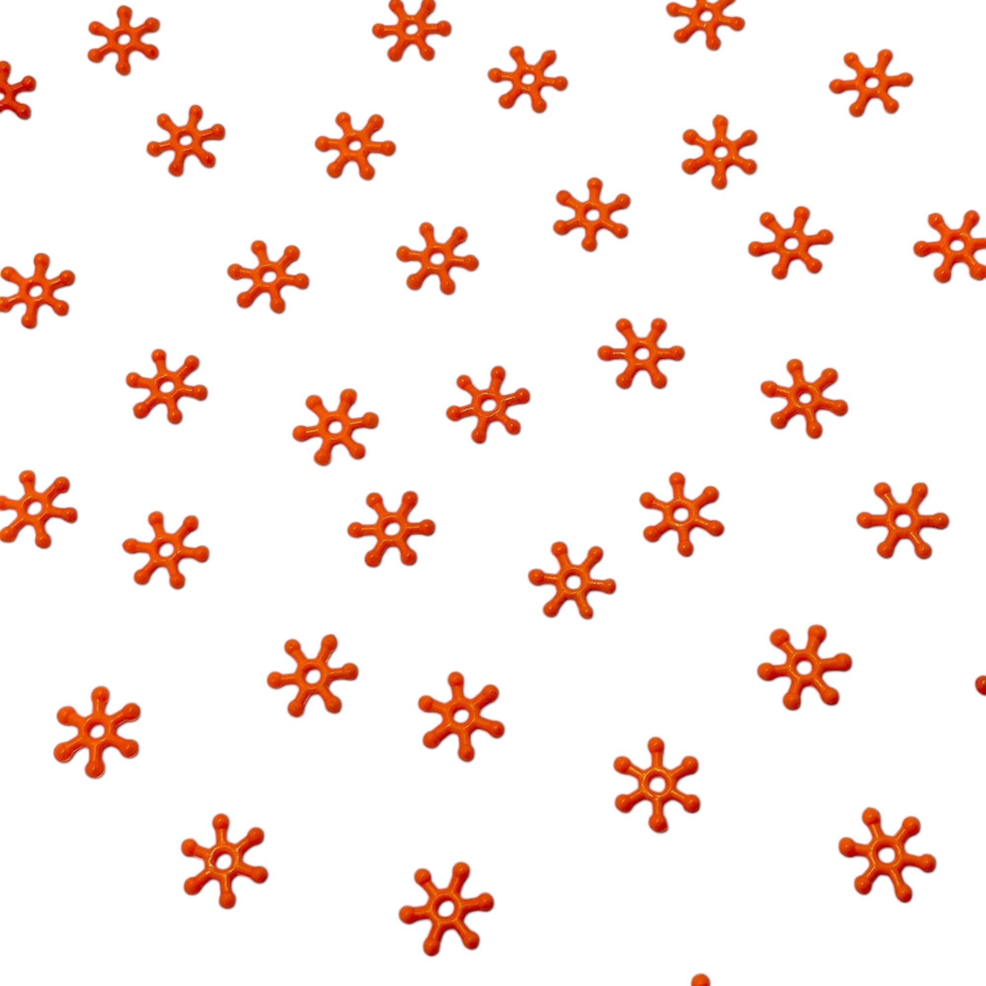 Bright orange miniature flower craft sequins for scrapbooking