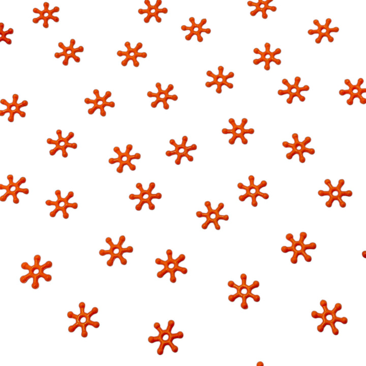 Bright orange miniature flower craft sequins for scrapbooking