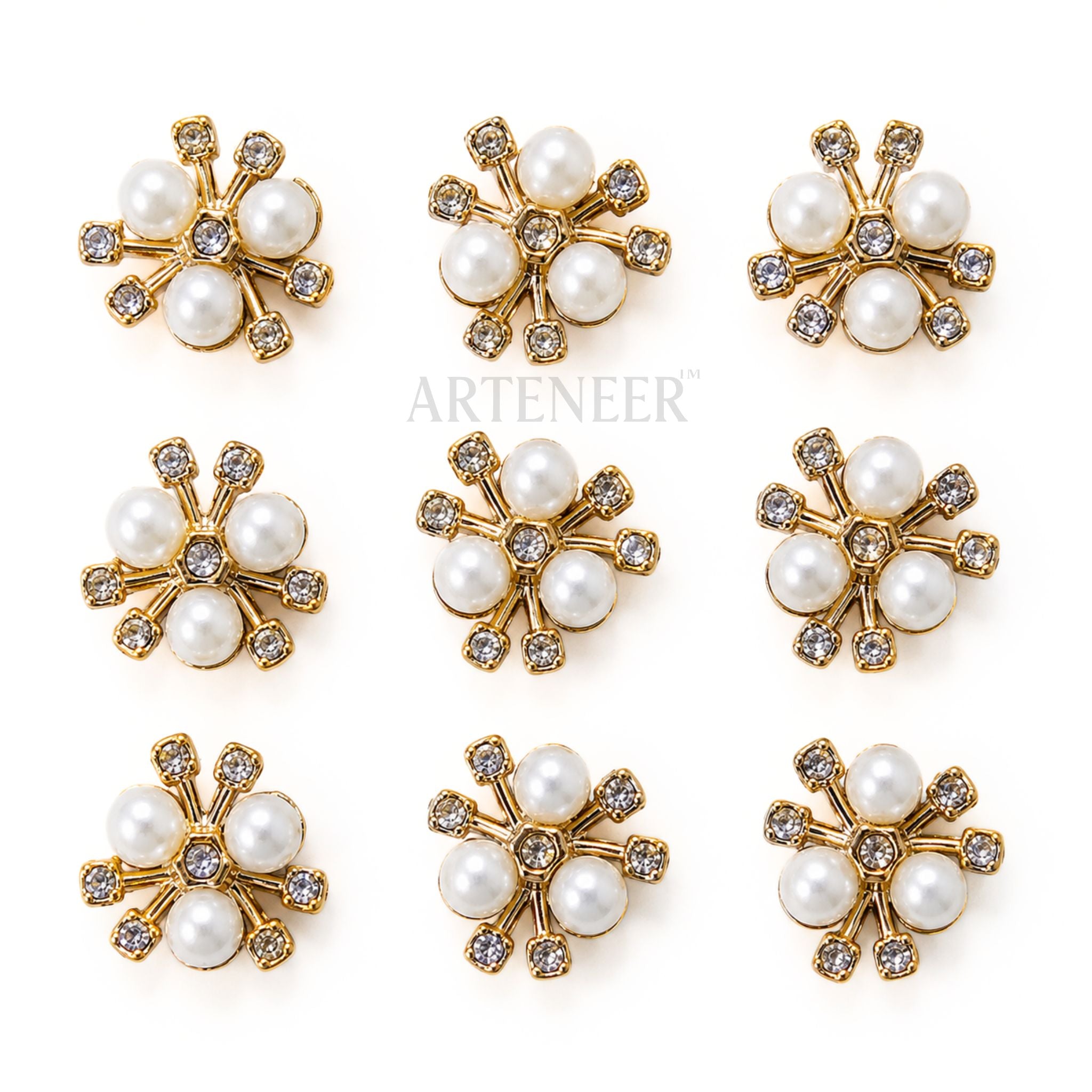 Pearl diamond colorful beads for DIY crafts, pack of 100 multicolor embellishment beads by Arteneer