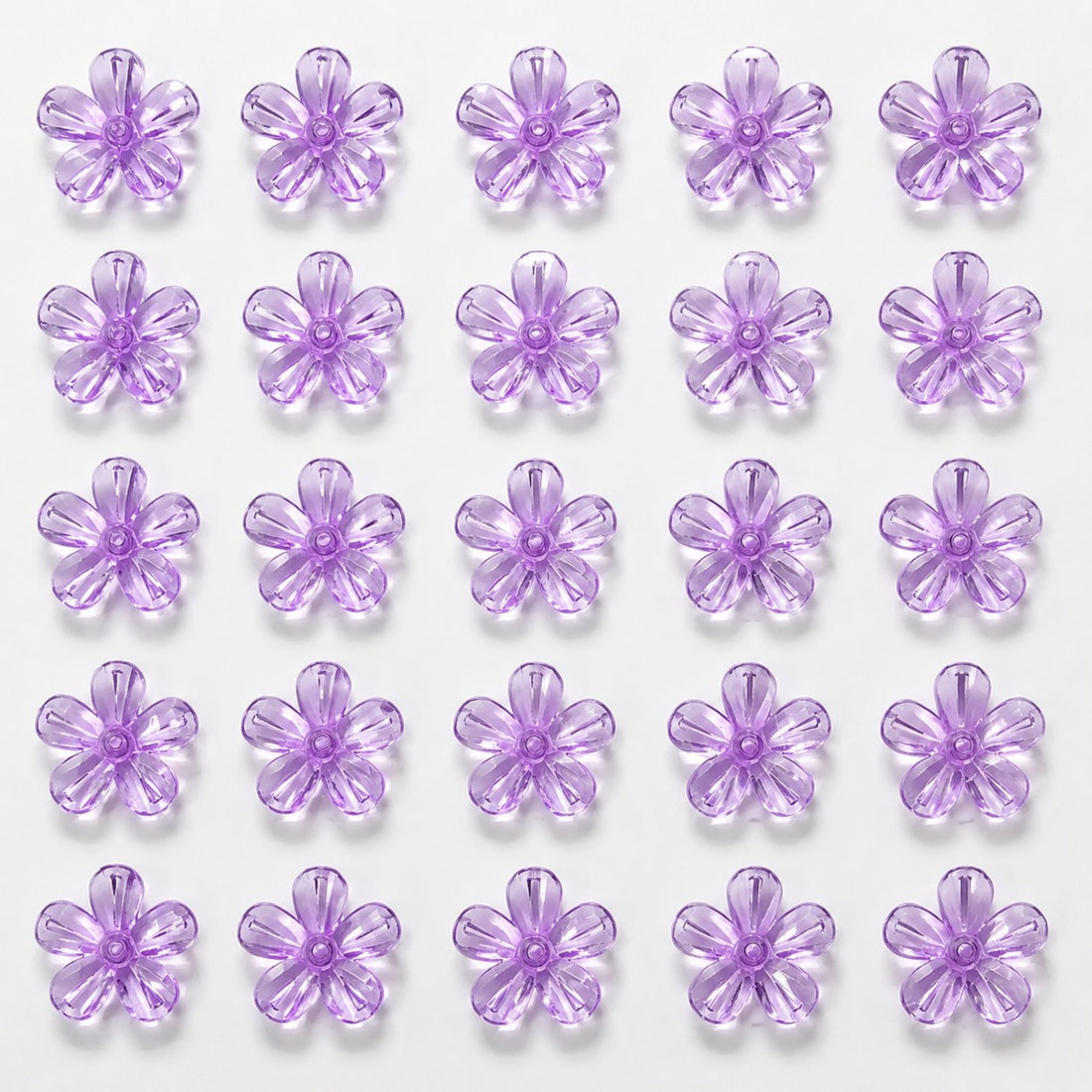 Bulk premium purple crystal flower flatback embellishments with rhinestone centers for DIY crafts