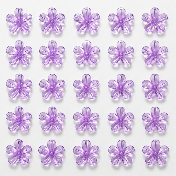 Bulk premium purple crystal flower flatback embellishments with rhinestone centers for DIY crafts