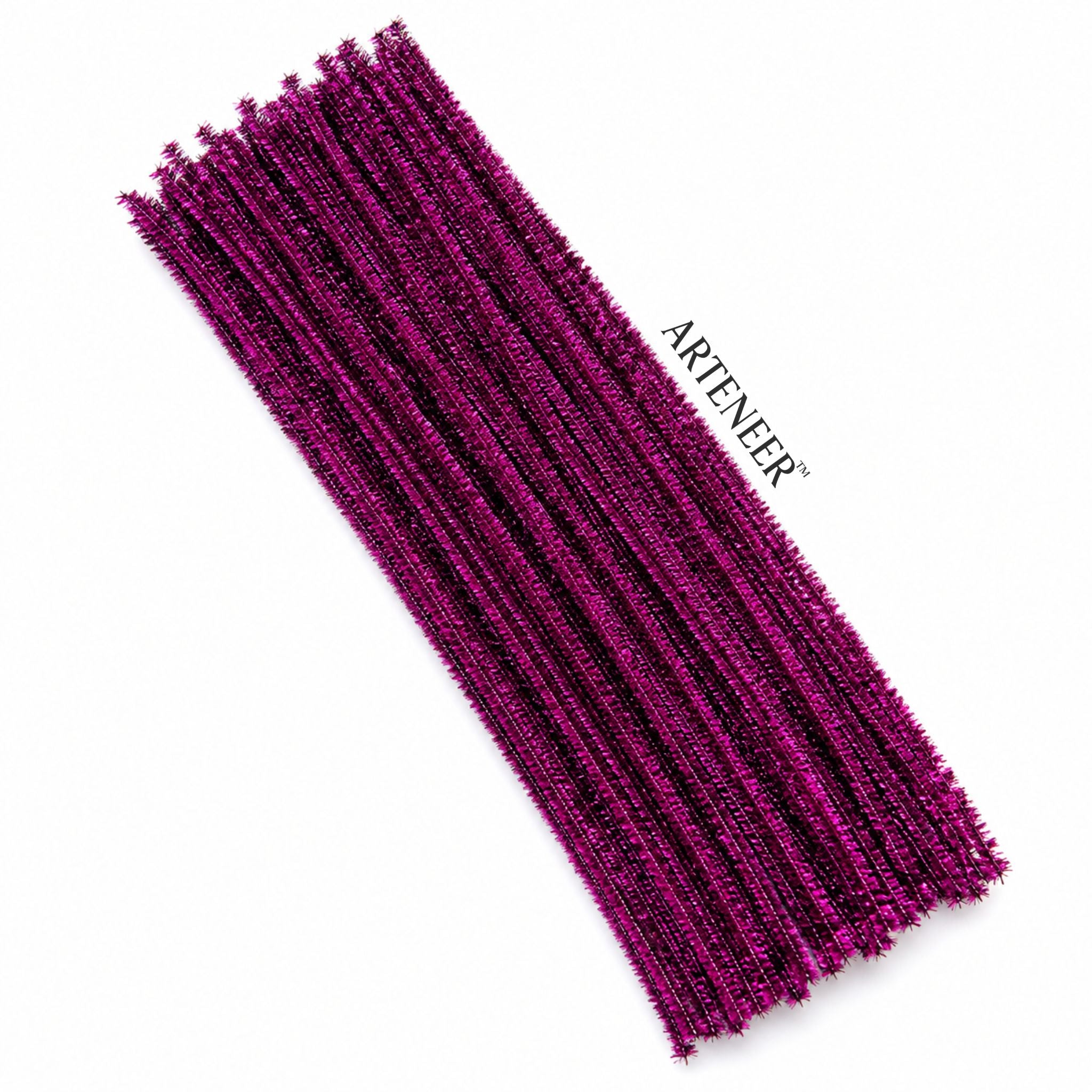 Purple Glitter Pipe Cleaner - 6mm (12 Inch) | Pack of 100 Pieces