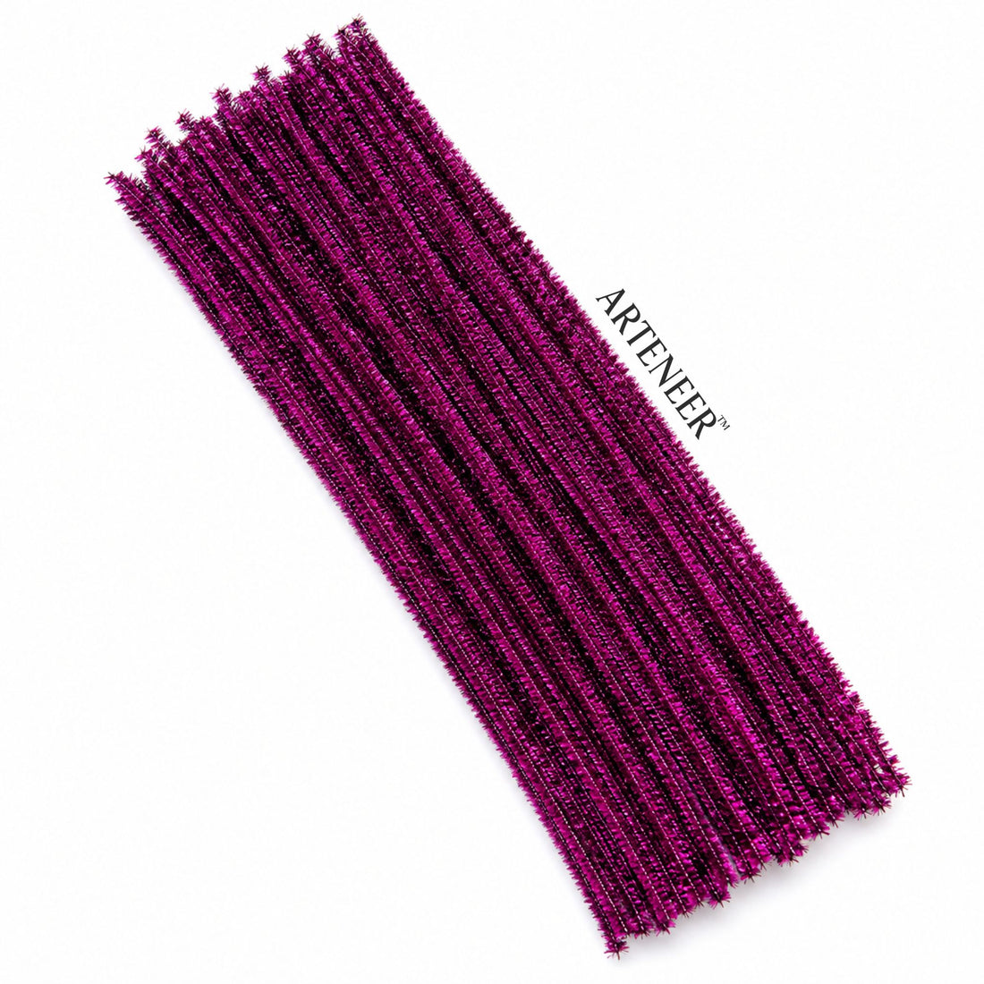 Purple Glitter Pipe Cleaner - 6mm (12 Inch) | Pack of 100 Pieces
