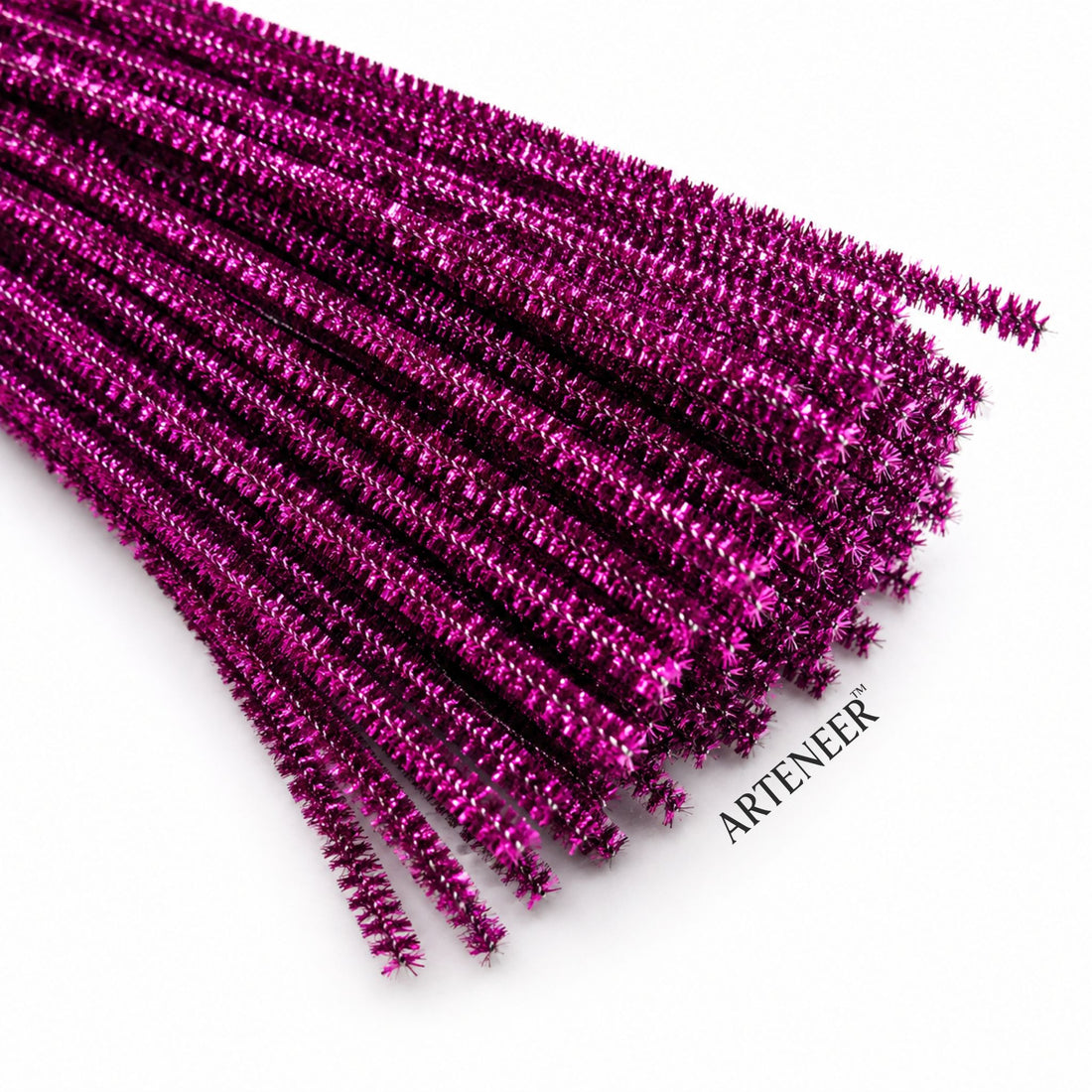 Purple Glitter Pipe Cleaner - 6mm (12 Inch) | Pack of 100 Pieces