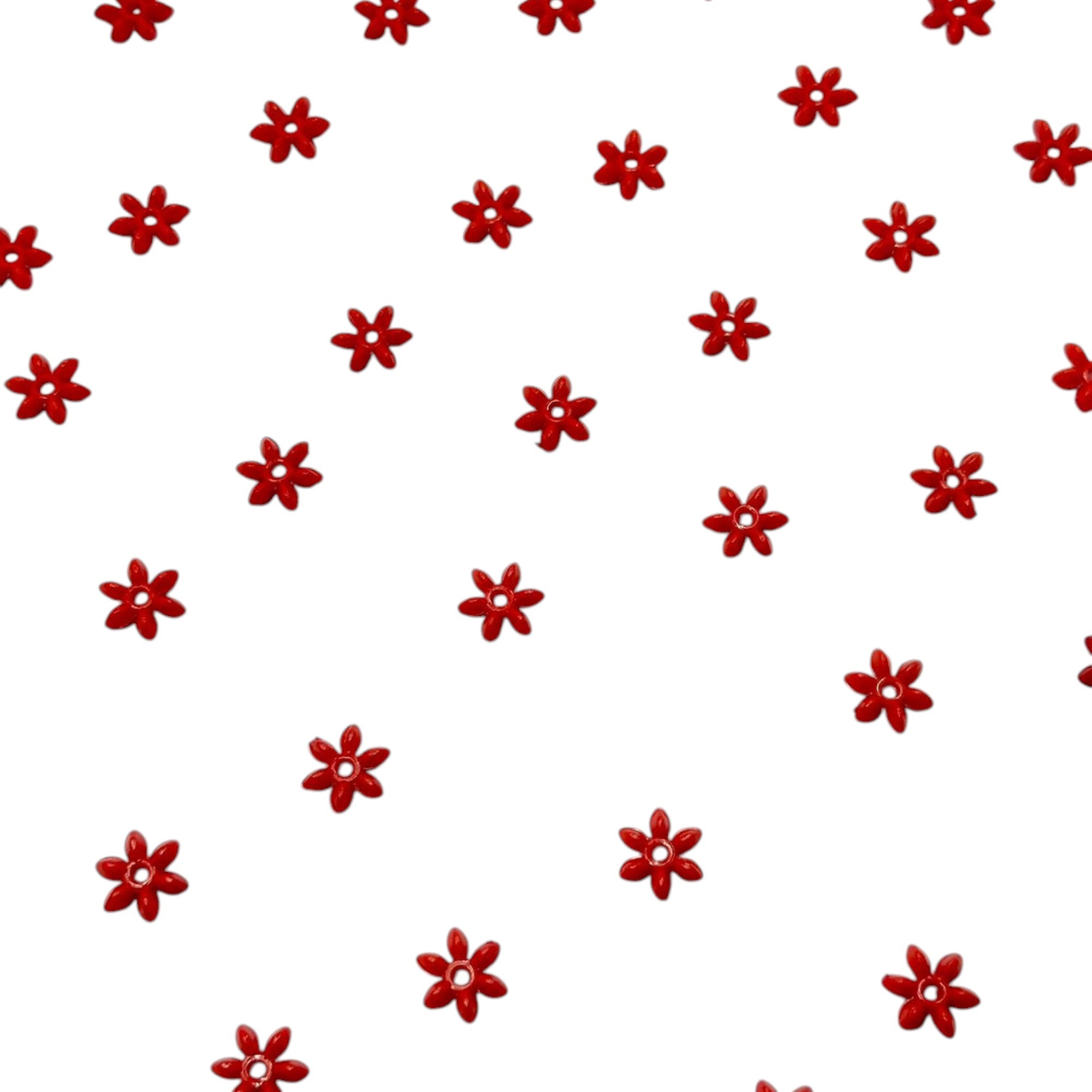 Classic red mini flower sequins for resin art and crafting