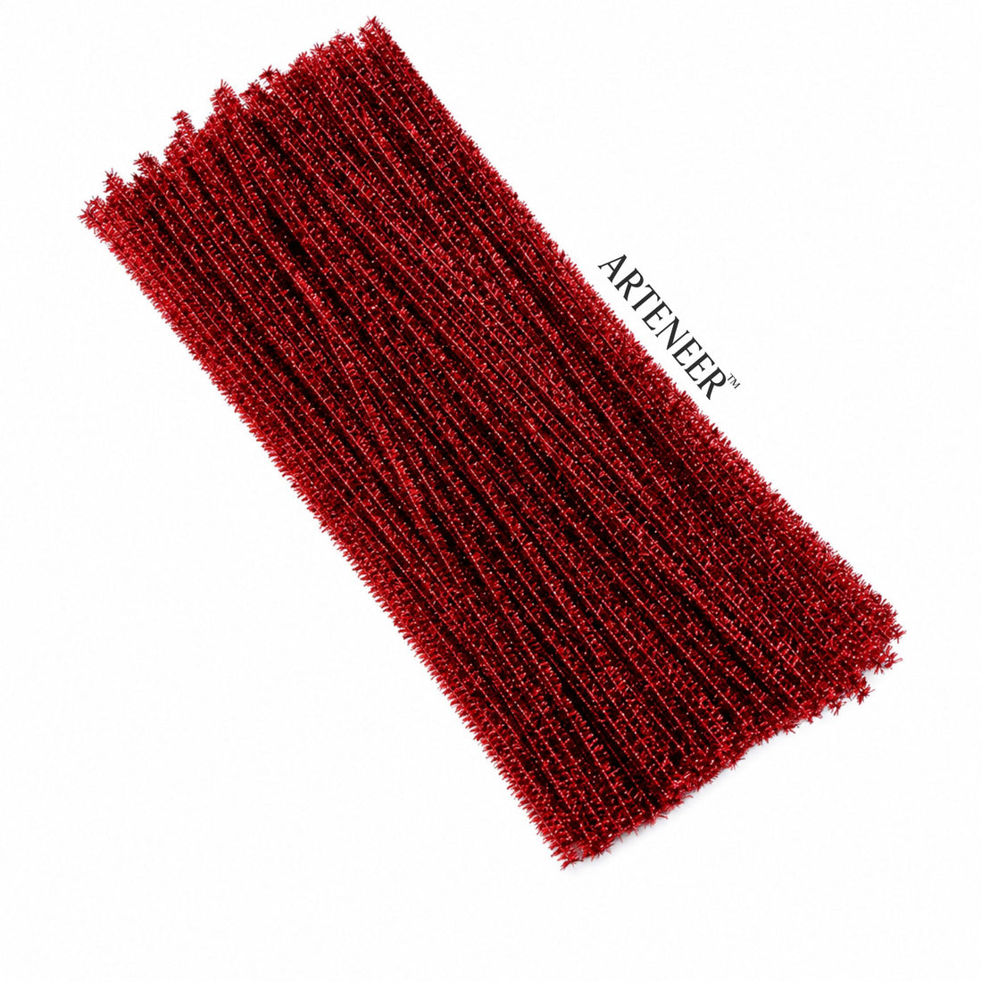Red Glitter Pipe Cleaner - 6mm (12 Inch) | Pack of 100 Piece