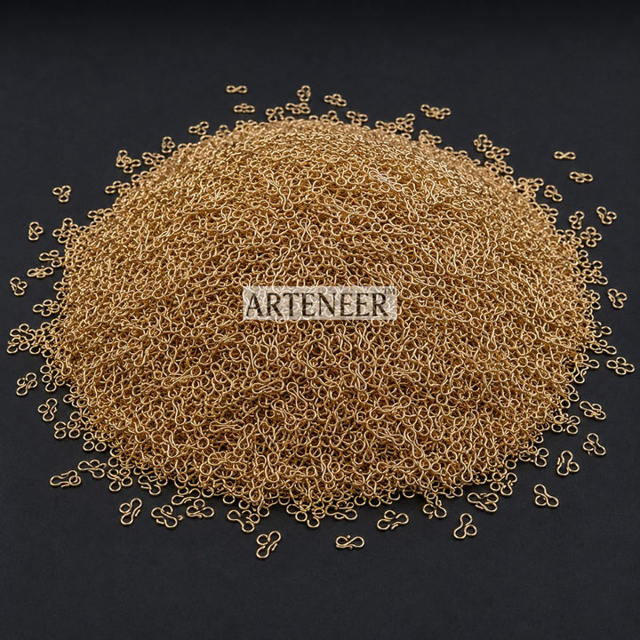 Gold plated S-hook necklace closures for jhumka, kundan, and bridal jewelry making in India