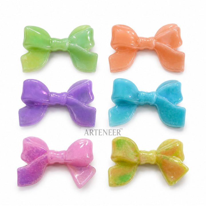 Shining colorful bow tie charms for DIY crafts, pack of 44 multicolor decorative bow embellishments by Arteneer