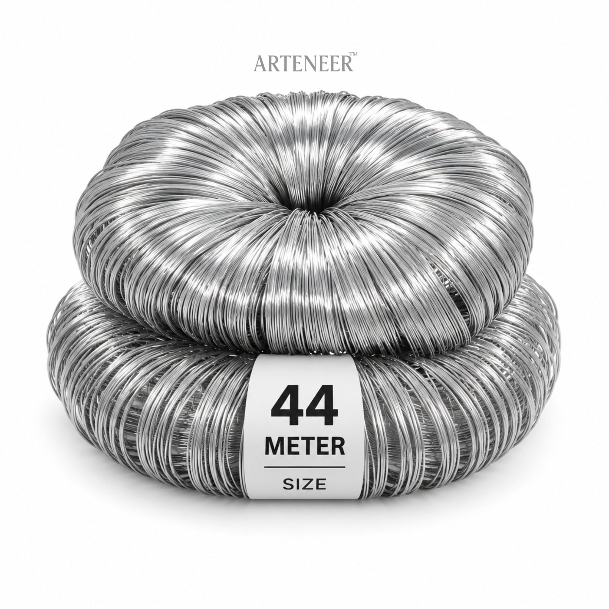 Silver memory wire for DIY jewelry making, 44 meter coil for bracelets, chokers, and beaded designs by Arteneer