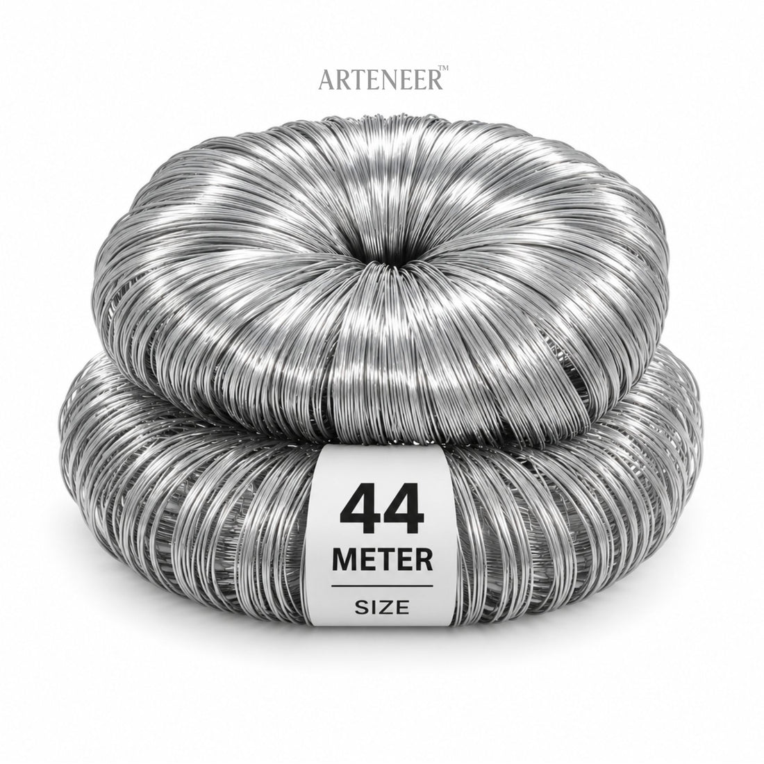 Silver memory wire for DIY jewelry making, 44 meter coil for bracelets, chokers, and beaded designs by Arteneer