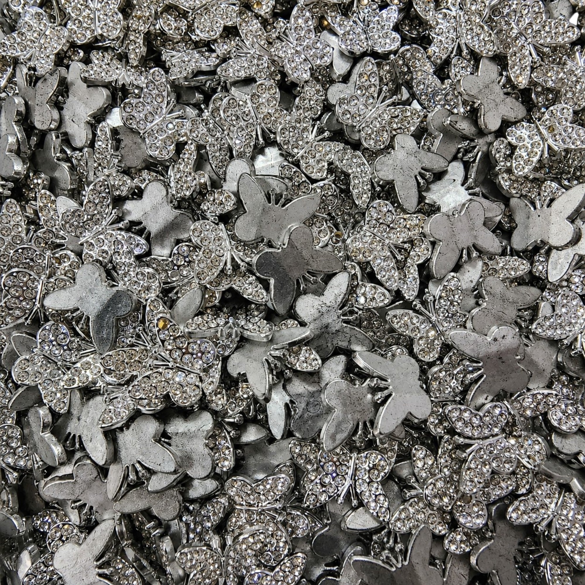 Bulk gold and silver rhinestone Butterfly flatback embellishments for DIY crafts