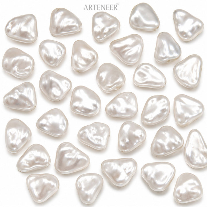 White baroque pearl beads for DIY jewelry making, pack of 240 irregular shape pearly white beads by Arteneer