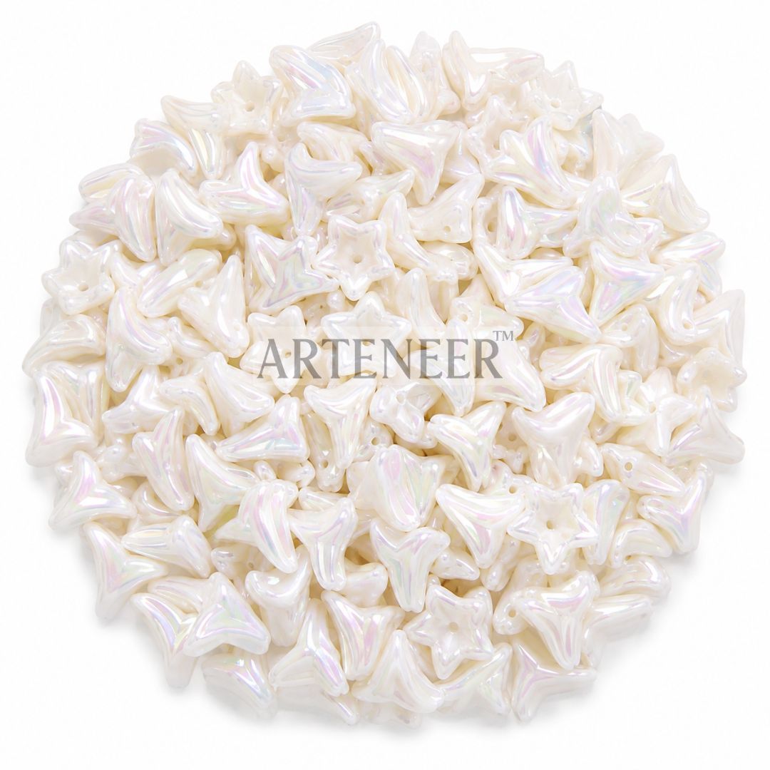 White big hanging flowers for DIY crafts, pack of 160 large statement white flower charms by Arteneer