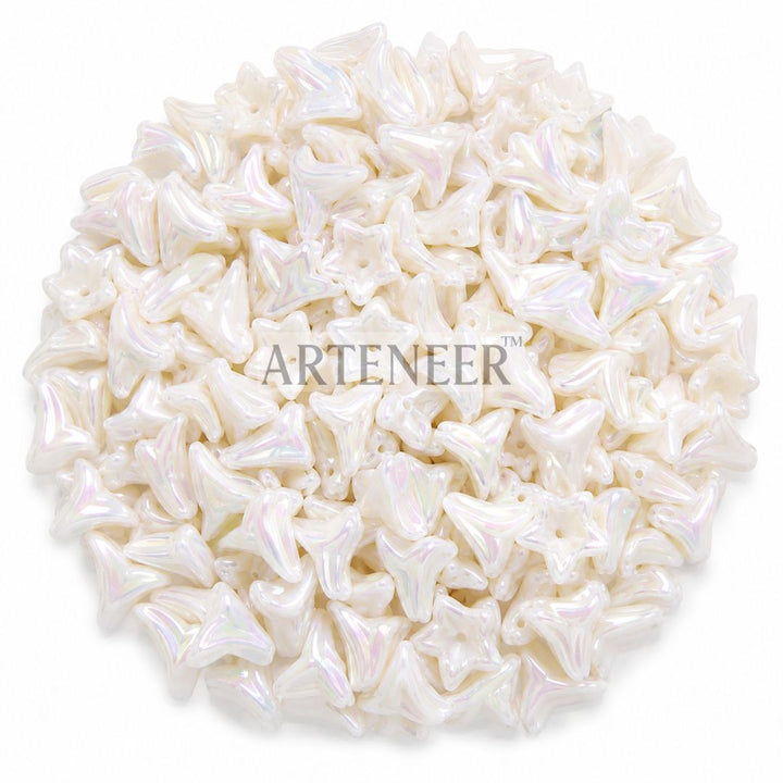 White big hanging flowers for DIY crafts, pack of 160 large statement white flower charms by Arteneer