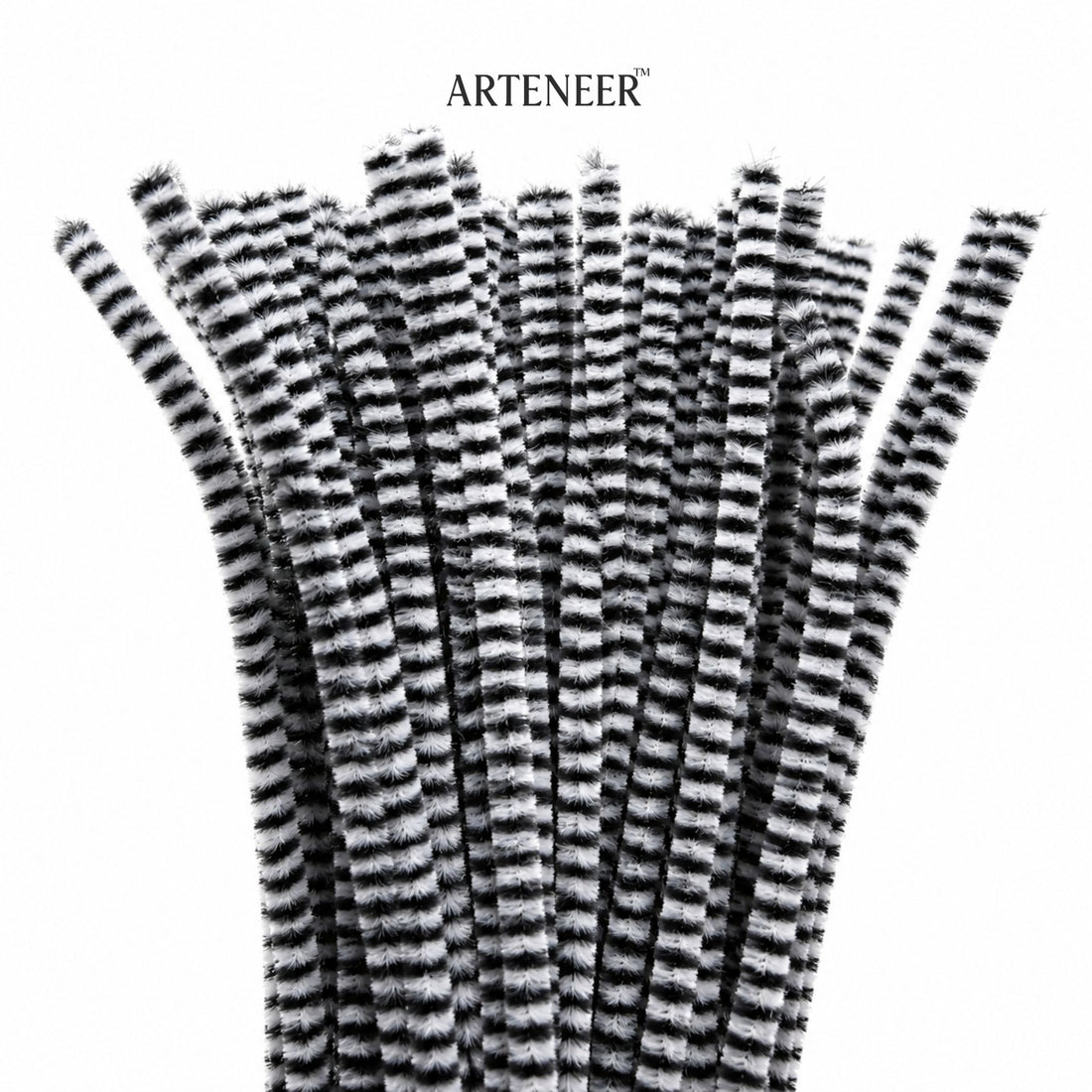 Chenille Stripe Pipe Cleaners - 6mm (12 Inch) | Pack of 100