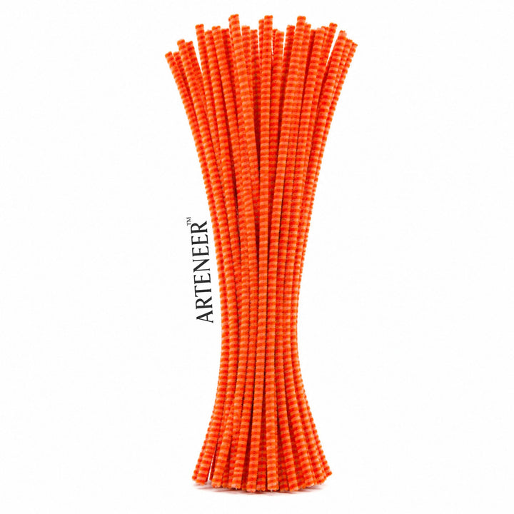 Chenille Stripe Pipe Cleaners - 6mm (12 Inch) | Pack of 100