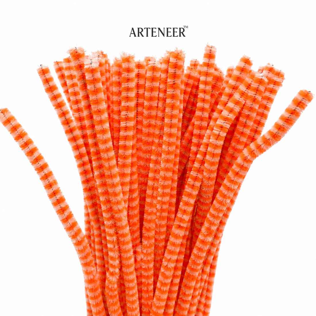 Chenille Stripe Pipe Cleaners - 6mm (12 Inch) | Pack of 100