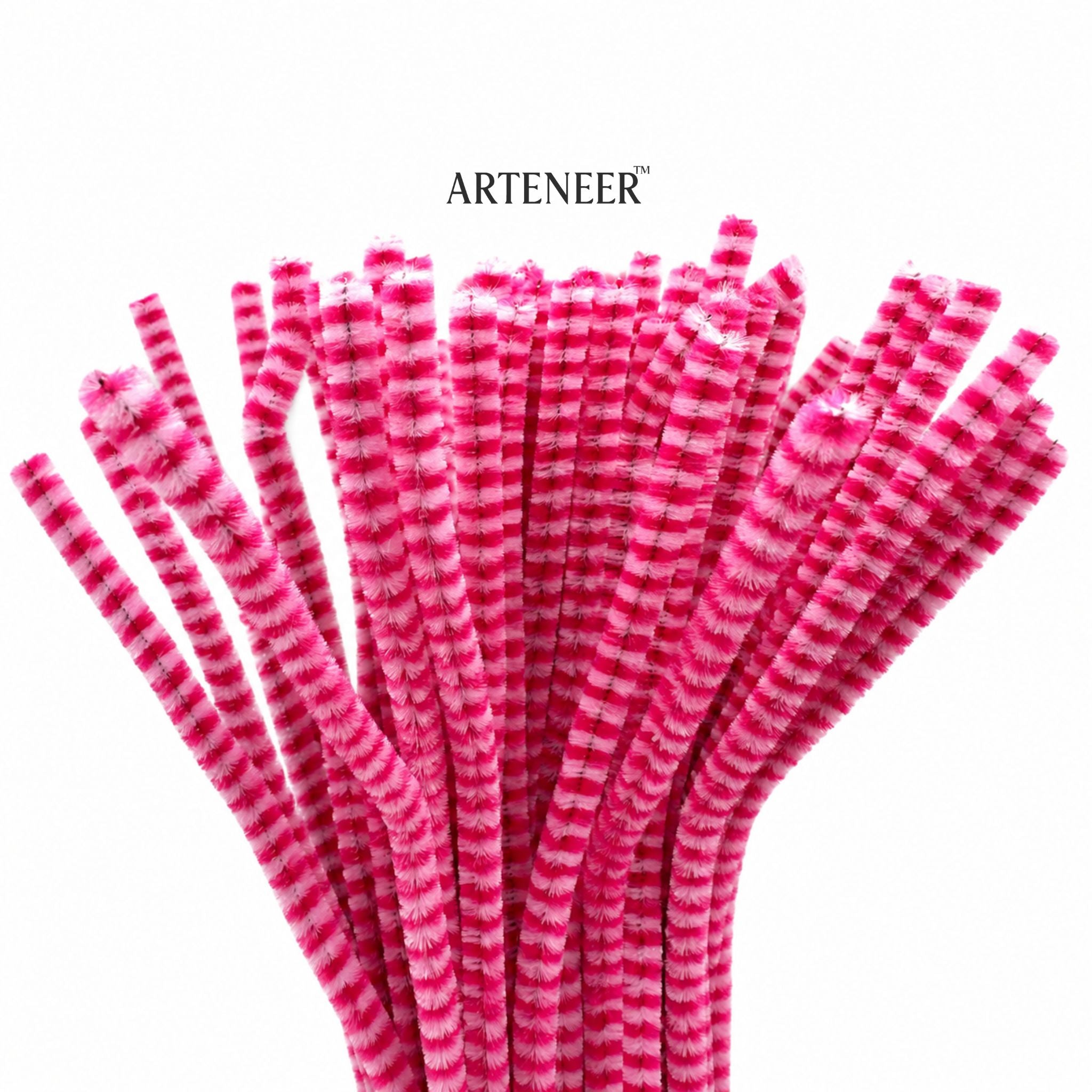 Chenille Stripe Pipe Cleaners - 6mm (12 Inch) | Pack of 100