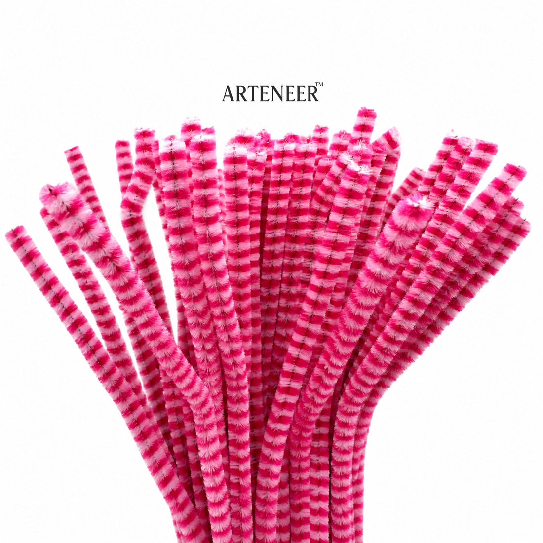 Chenille Stripe Pipe Cleaners - 6mm (12 Inch) | Pack of 100