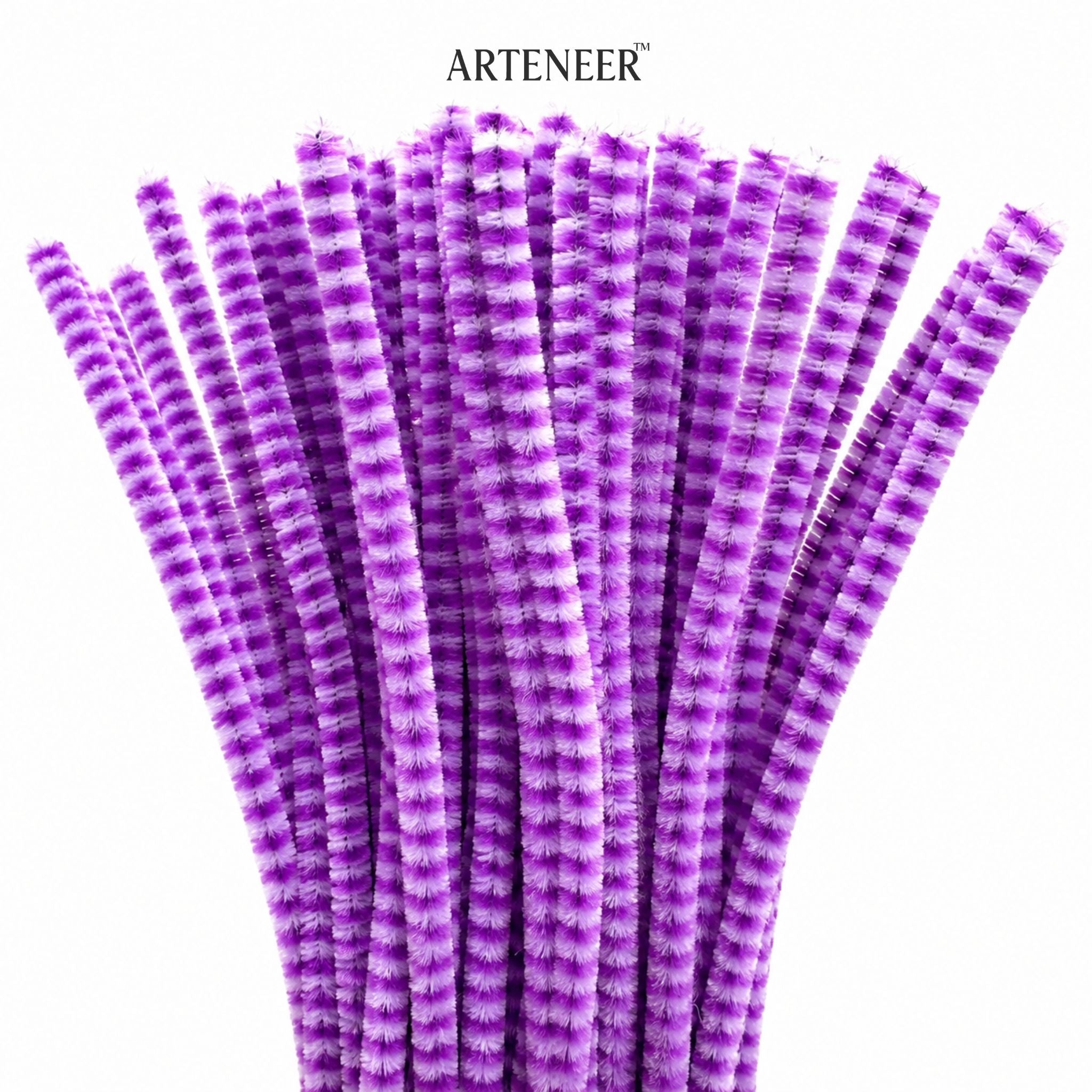 Chenille Stripe Pipe Cleaners - 6mm (12 Inch) | Pack of 100