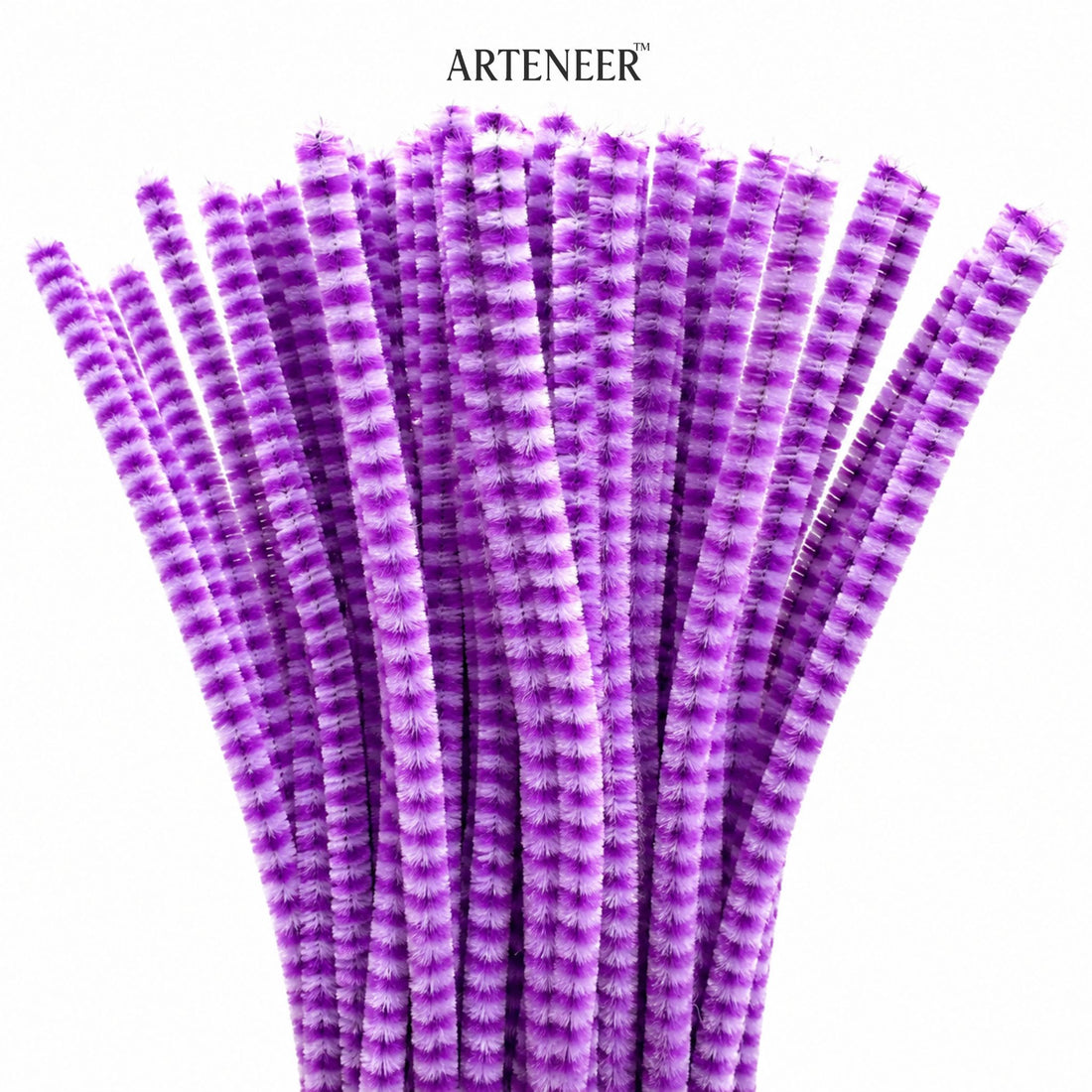 Chenille Stripe Pipe Cleaners - 6mm (12 Inch) | Pack of 100